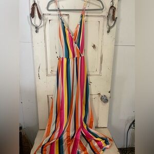 Colorful Striped Maxi Dress (NWOT)